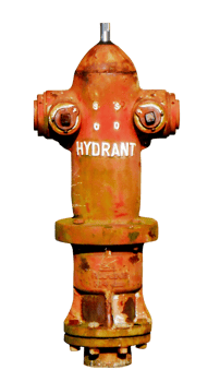 Fire rusty red hydrant png