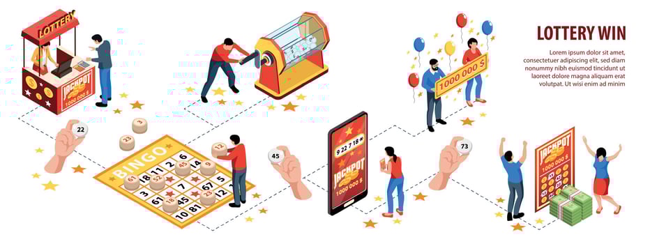 Isometric Lottery Infographics vector
