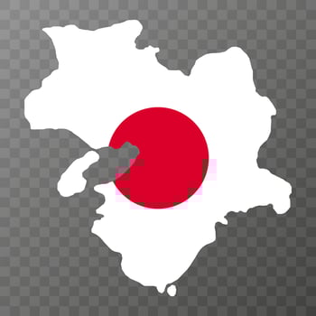 Kansai map, Japan region. Vector illustration