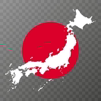Japan map with regions. Vector illustration