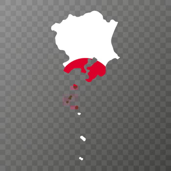 Kanto map, Japan region. Vector illustration