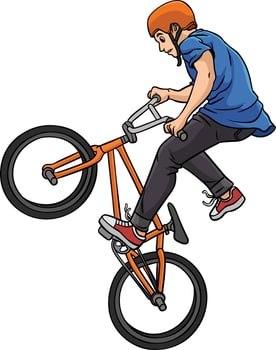 BMX Rider Cartoon Colored Clipart Illustration vector