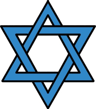 Hanukkah Star of David Cartoon Colored Clipart vector