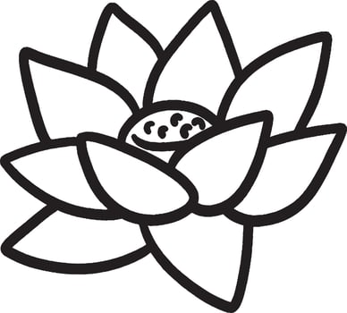 Lotus Isolated Coloring Page for Kids vector