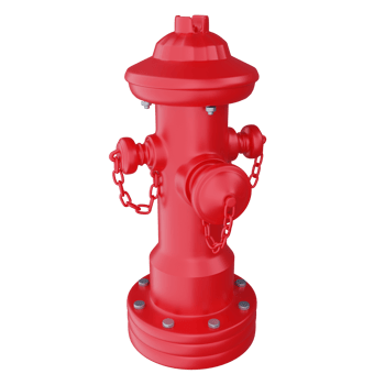 3D rendering red fire hydrant isolated on transparent background png