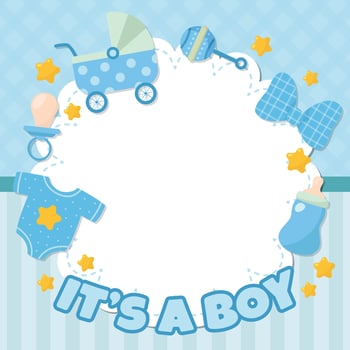 Cute Blue Themed Background for Baby Shower Celebration vector
