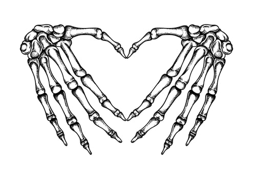 Hand Bones Heart Illustration vector
