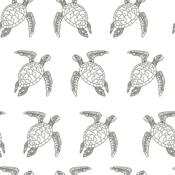 Black and White Turtle Pattern vector