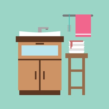 Flat Illustrated Colorful Sink vector