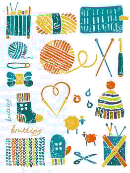 Set of the things for knitting vector