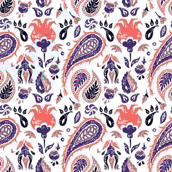 Seamless Paisley pattern in a lavander colors vector