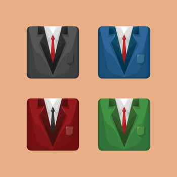 Business Suit Icon Collection Vector