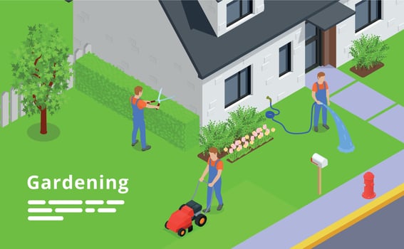 Landscape Design Isometric Background vector