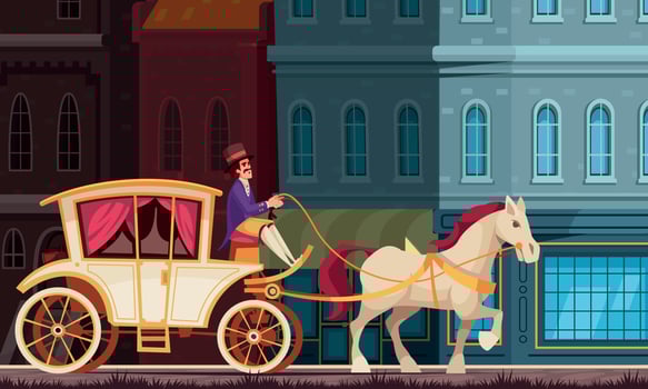 Vintage Vehicles Cartoon Illustration vector