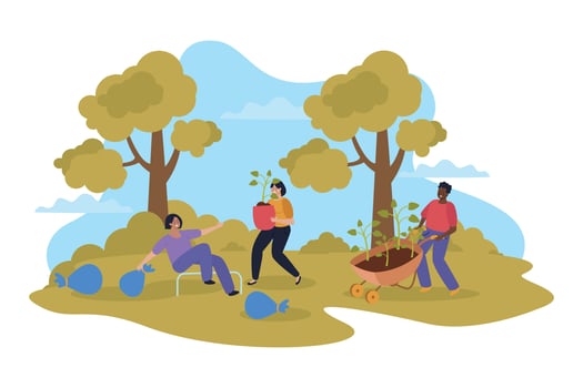 Flat Falling Woman Illustration vector