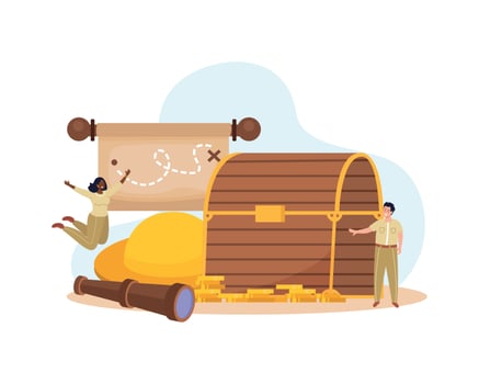 Treasure Hunt Flat Background vector