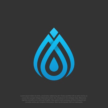 Water drop Logo design vector template Linear and gradient style. Blue Droplet lines aqua Logotype icon