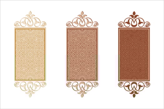 Floral frame with Arabic Islamic and Geometric arabesque style with seamless border. Elegant vector background for invitations and greeting cards...