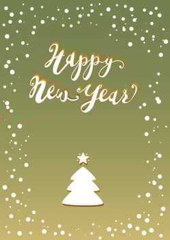 Happy New Year Tree greeting card vector