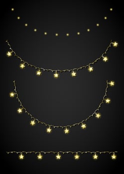 Glitter golden festoon and garland vector