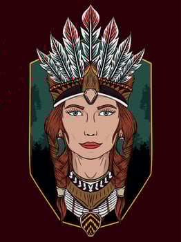 Native american woman vector