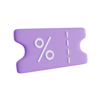 voucher 3d icon, 3d render concept png