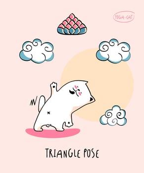 Yoga Cat in triangle pose vector