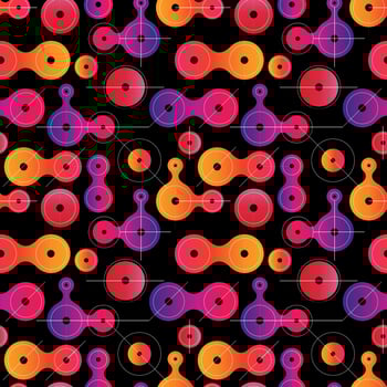 Flat metaball seamless pattern vector