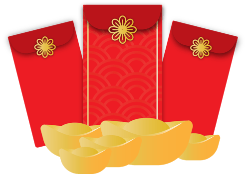 Angpao and Chinese money png
