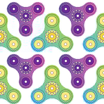 Fidget spinner toy seamless pattern vector