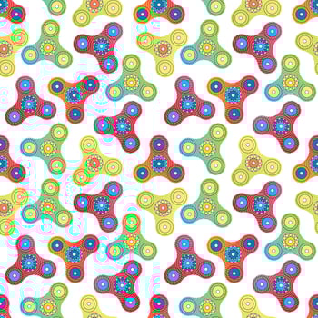 Fidget spinner toy seamless pattern vector