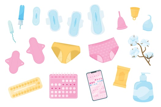 Menstruation Period Hygiene Set vector