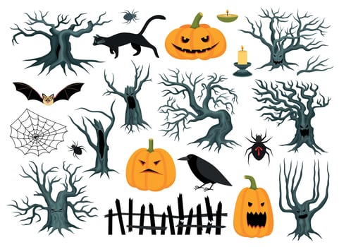 Halloween Flat Set vector