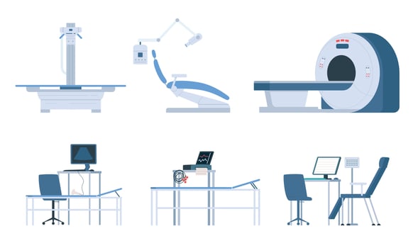 Medical Diagnosis Equipment Flat Icon Set vector