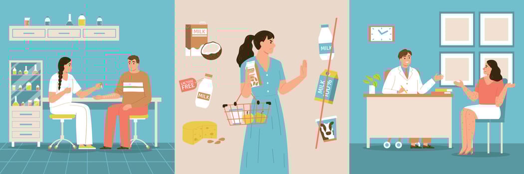 Food Allergy Design Concept Set vector