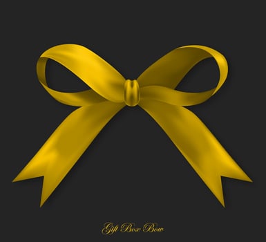 Gift silk golden bow vector