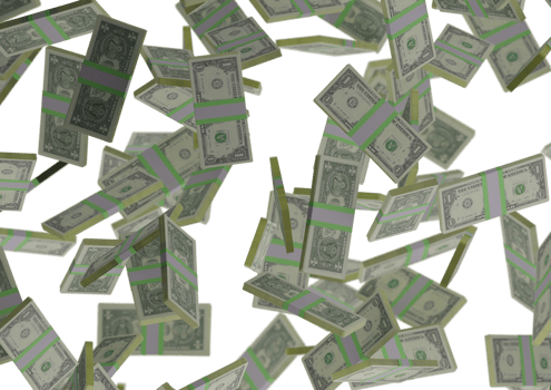 one dollar stack of money, 3D render, illustration, Dollar Bills isolated on background png