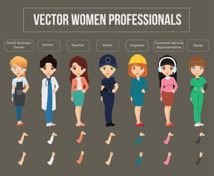 Professionals Women Set vector