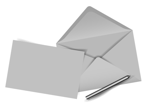 Envelope with blank note and pen png