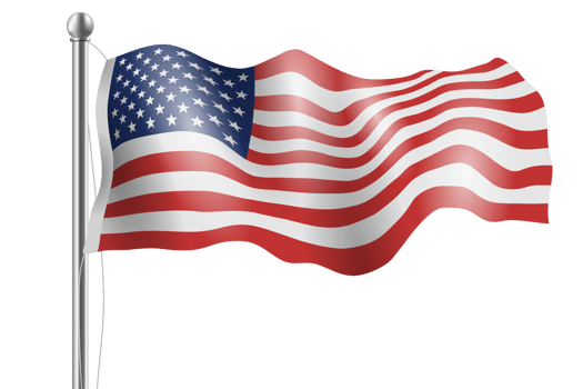 Illustration of american flag waving png