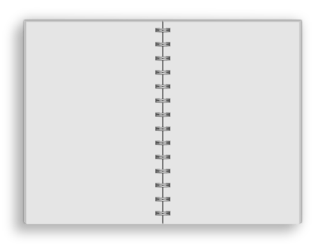 White blank spiral notebook mockup png