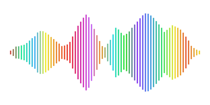 Colorful sound wave png