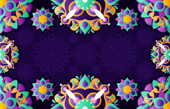 Colorful Rangoli  and Mandala Pattern Background vector
