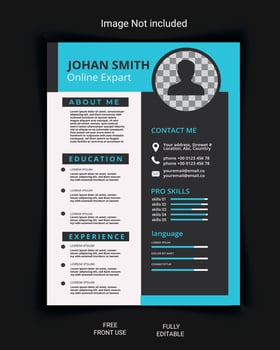 Professional CV resume template design and letterhead cover letter vector