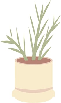 Aesthetic Indoor Plant Room Decoration Illustration vector