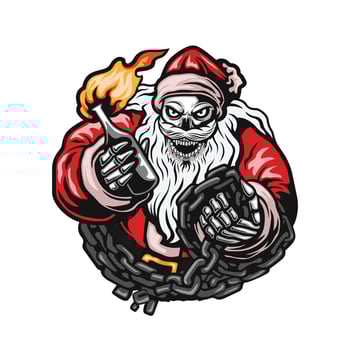 santa claus doing anarchy vector illustration