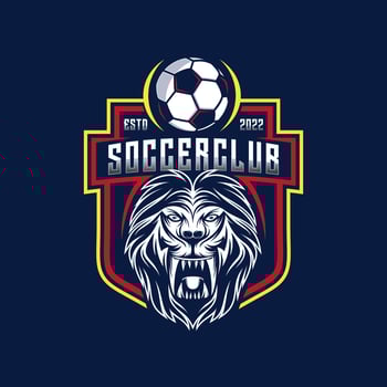 Football lion team logo design vector