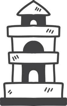 Hand Drawn wooden toy house for kids illustration png