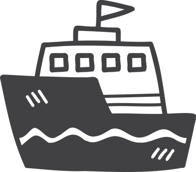 Hand Drawn toy boat for kids illustration png