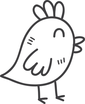 Hand Drawn cute chick illustration png